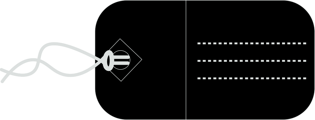 Black Tag Design with Copy Space on Transparent Background