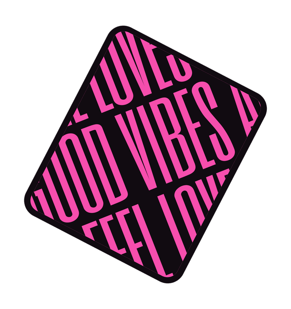 Bold Pink Good Vibes Typography on Transparent Background