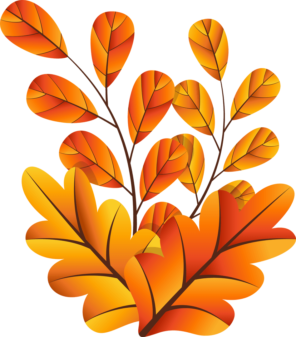 Transparent Autumn Foliage Vector Art for Seasonal Design