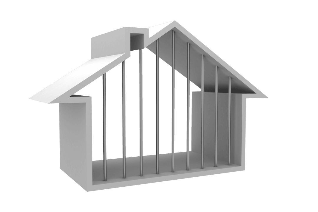 Transparent House Symbol with Bars Illustration