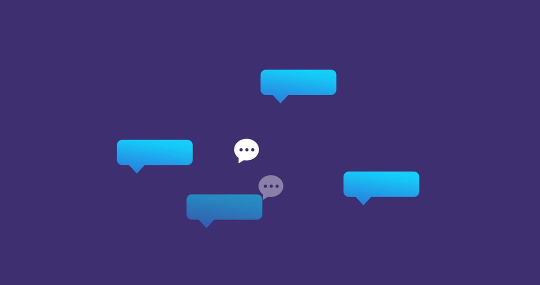 Dynamic Speech Bubbles on Blue Background Highlighting Communication