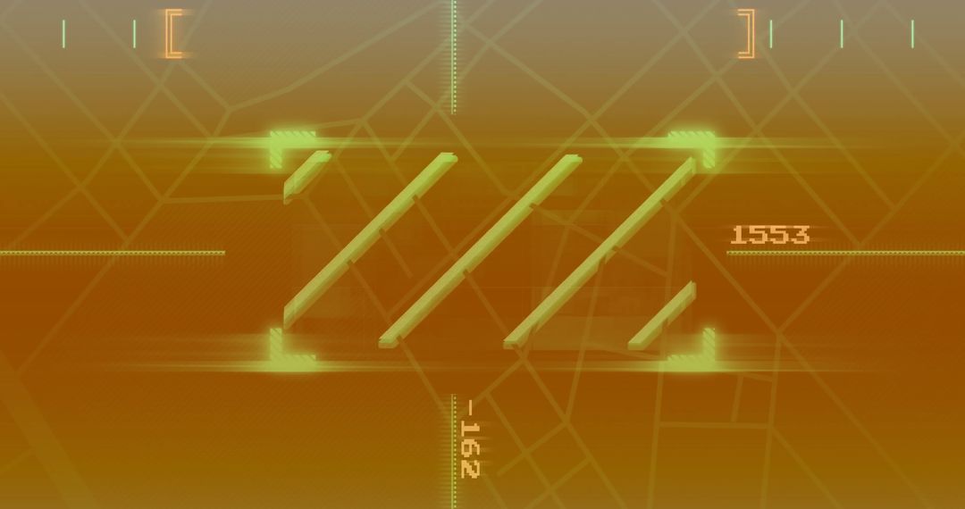 Futuristic Digital Map with Geometric Shapes and Numbers