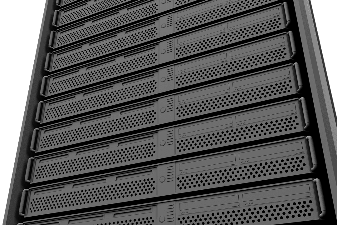 Transparent Illustration of Network Servers Isolated on Empty Background