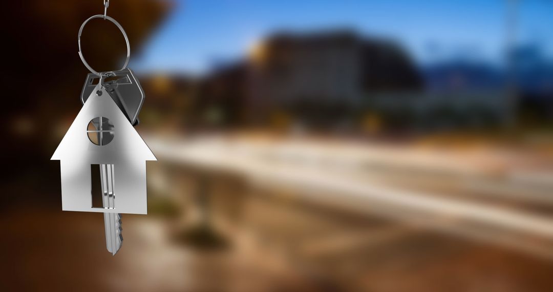 House-Shaped Keychain Representing Real Estate and Homeownership