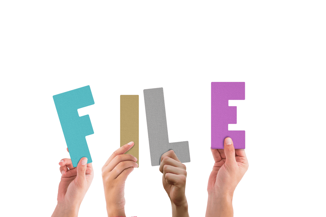 Hands Holding File Text Straight On Transparent Background