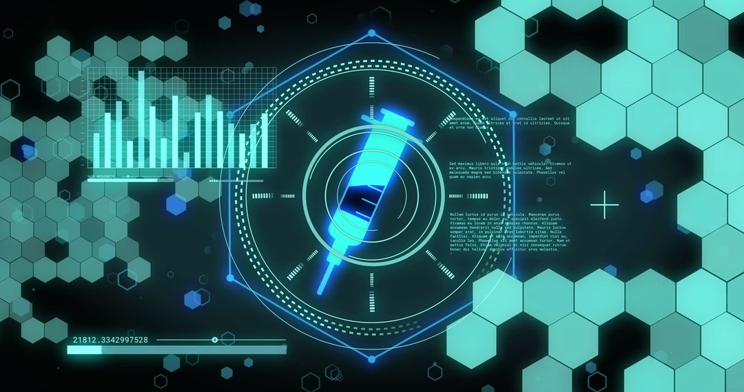 Digital Vaccine and Data Interface Futuristic Conceptual Visualization