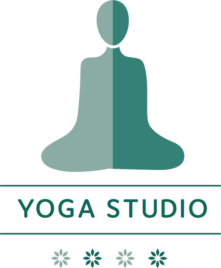 Human Silhouette Design Promoting Yoga Studio on Transparent Background