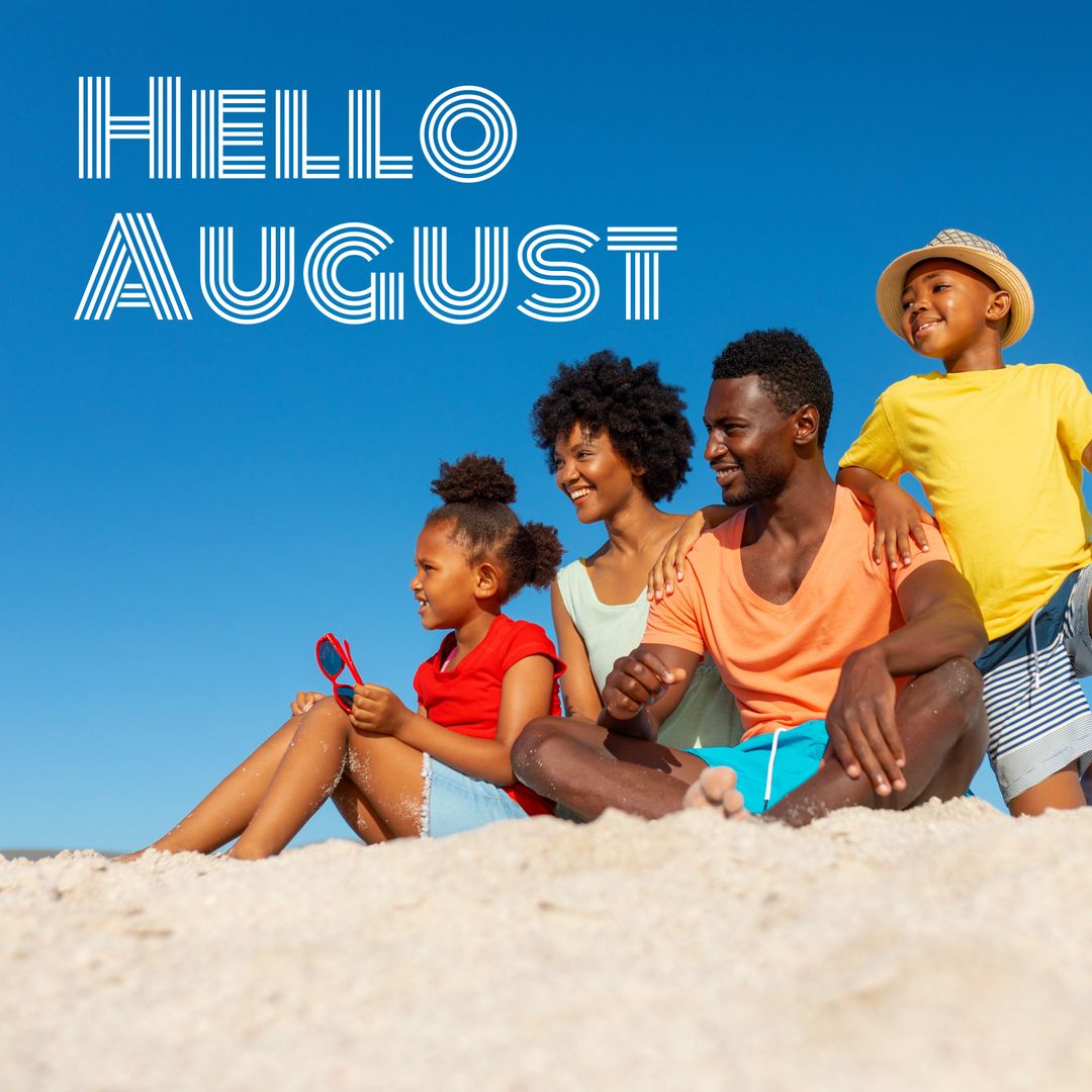 Happy Family Enjoying Summer at Beach