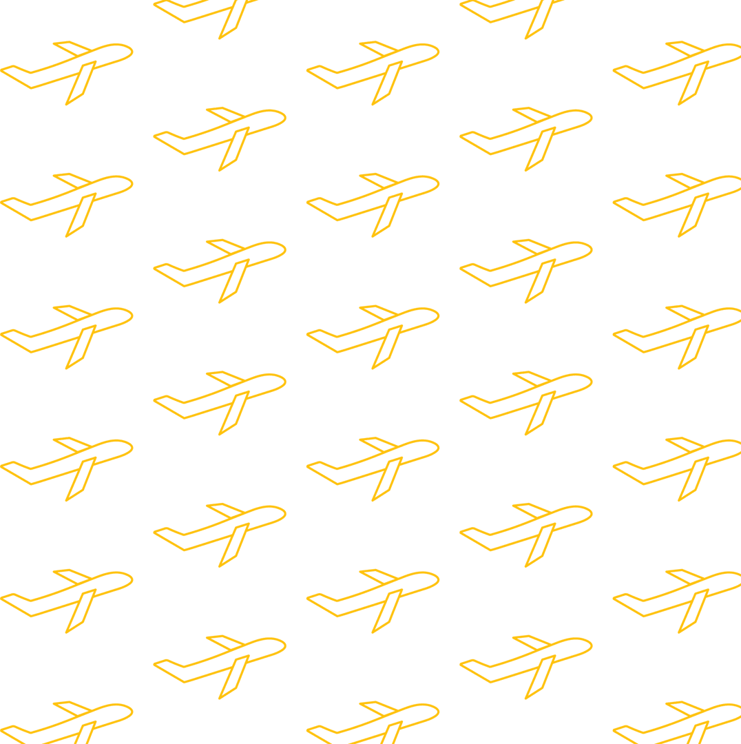 Transparent Illustration of Yellow Planes in Repetitive Pattern
