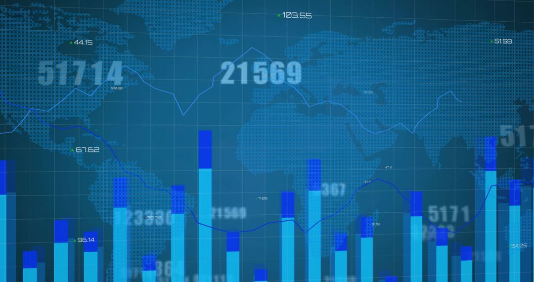 digital data overlay on world map representing global analytics - Free Images, Stock Photos and Pictures on Pikwizard.com