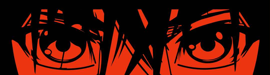 Dramatic anime eyes illustration on transparent background