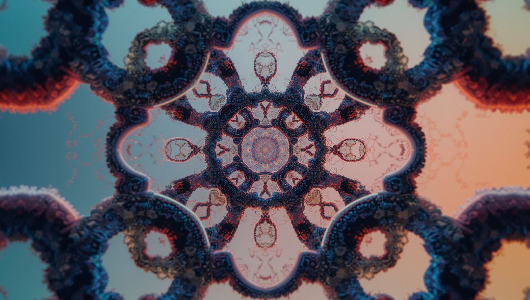 Colorful Fractal Mandala with Shifting Gradient Patterns