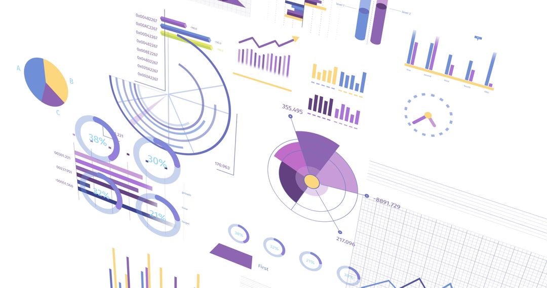Financial and Statistical Data Visualization Concept