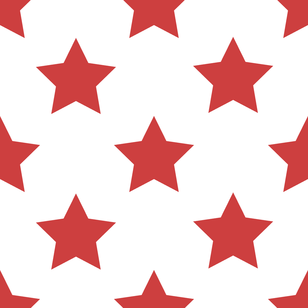 Vector Red Christmas Stars Pattern on Transparent Background