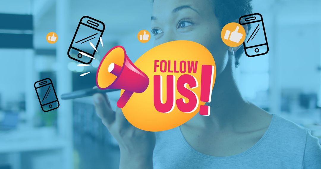 Woman in Office Promoting Social Media Engagement