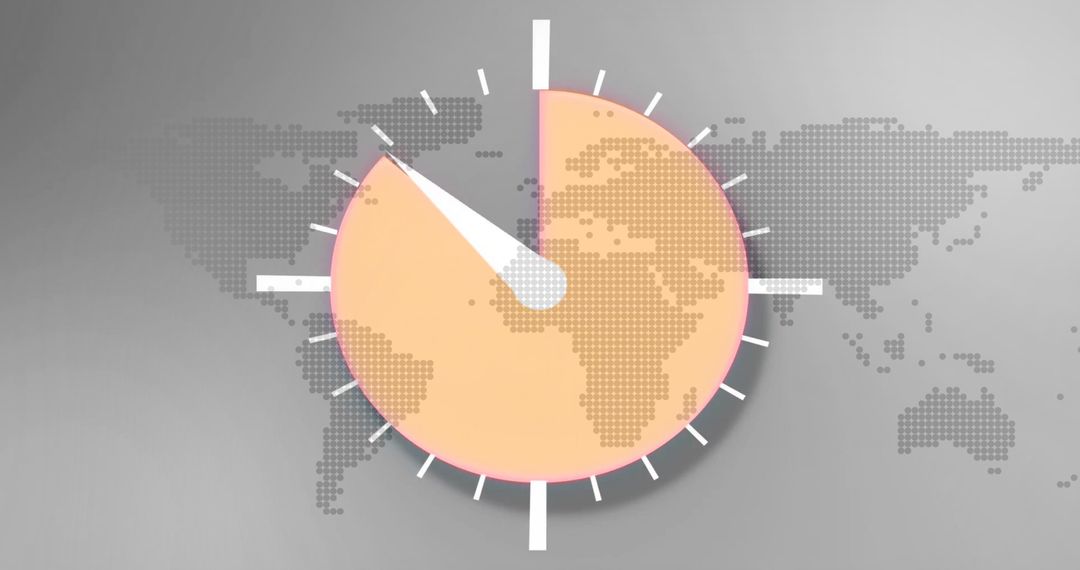 Global Time Concept with Clock Over World Map