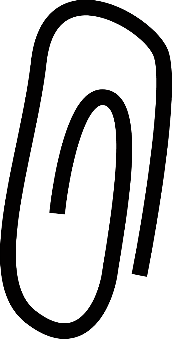 Interlocked Paperclips in Minimalist Design on Transparent Background