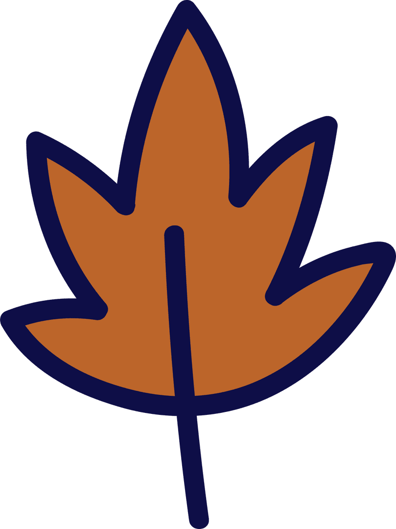 Stylized Maple Leaf Illustration with Transparent Background