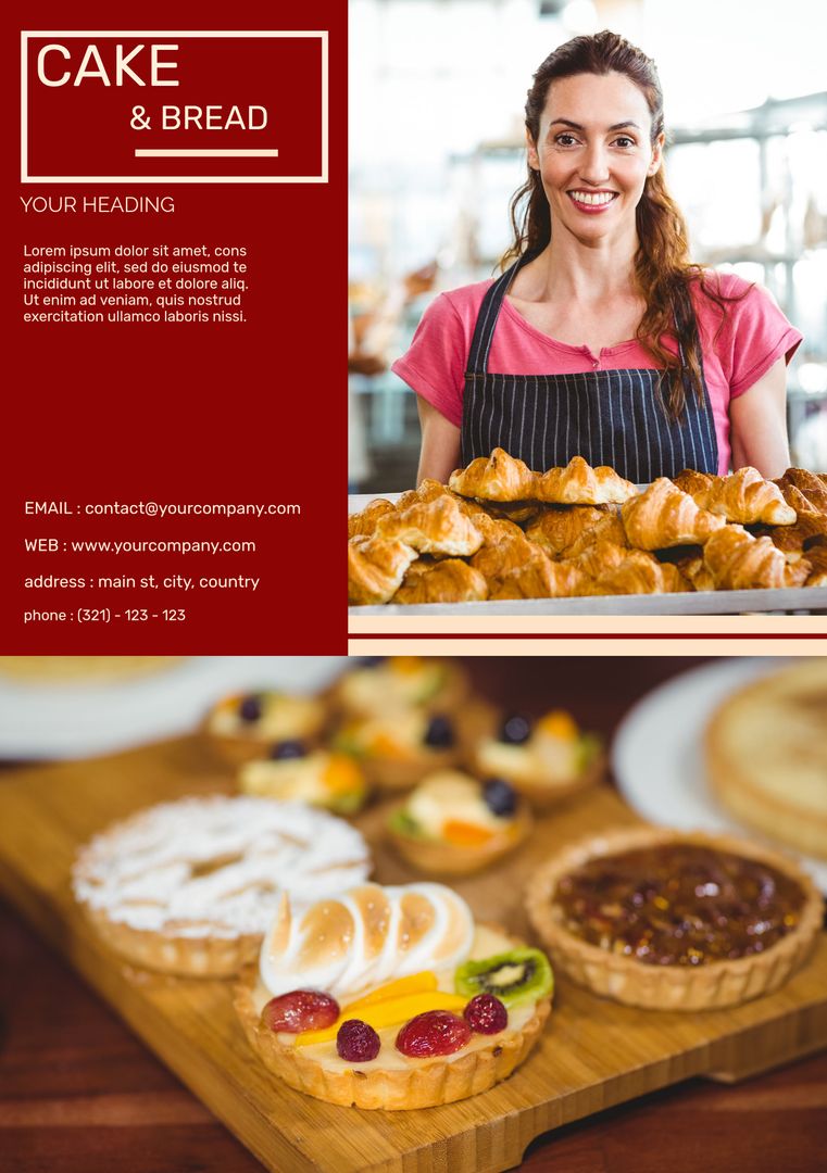 Smiling Baker with Fresh Pastries in Bakery Atmosphere - Download Free Stock Templates Pikwizard.com