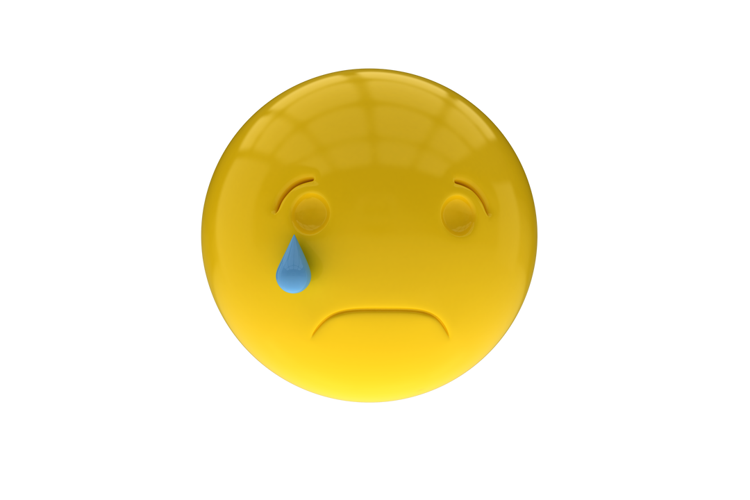 Transparent 3D Sad Smile Emoji with Tear Drop - Download Free Stock Images Pikwizard.com