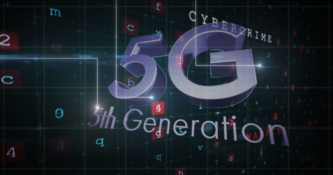 5G Technology with Digital Cyber Security Elements in Abstract Design