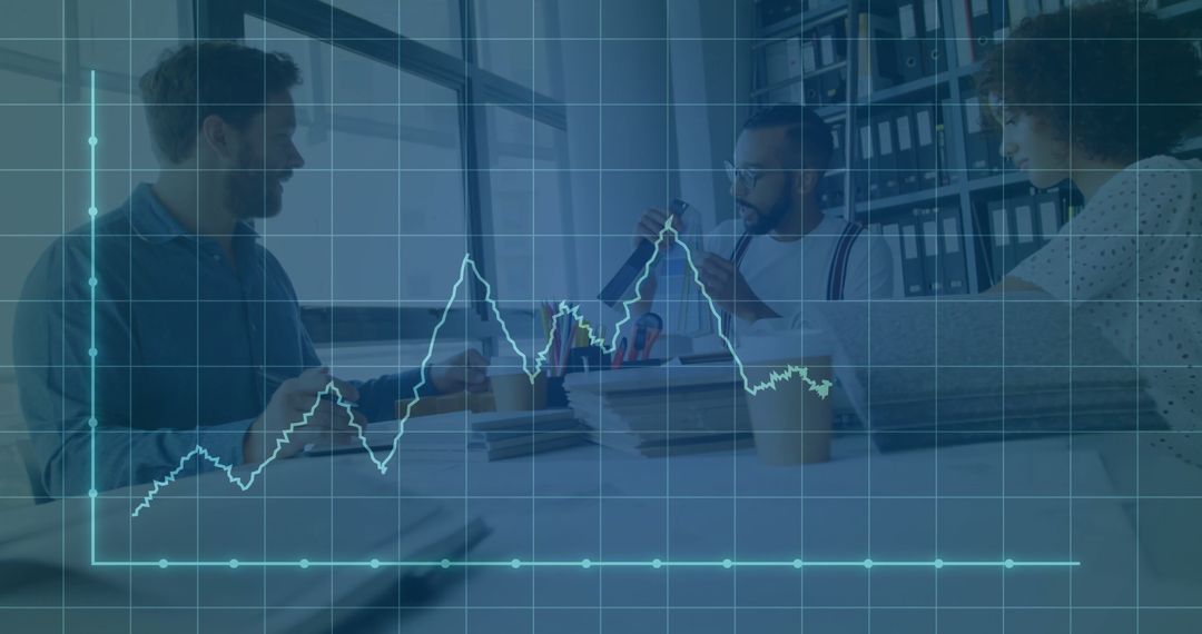 Team Analyzing Growth Trends in Modern Office Setting