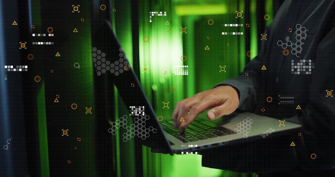 Tech Professional Analyzing Data by Server