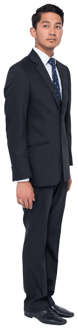 Transparent Serious Asian Businessman