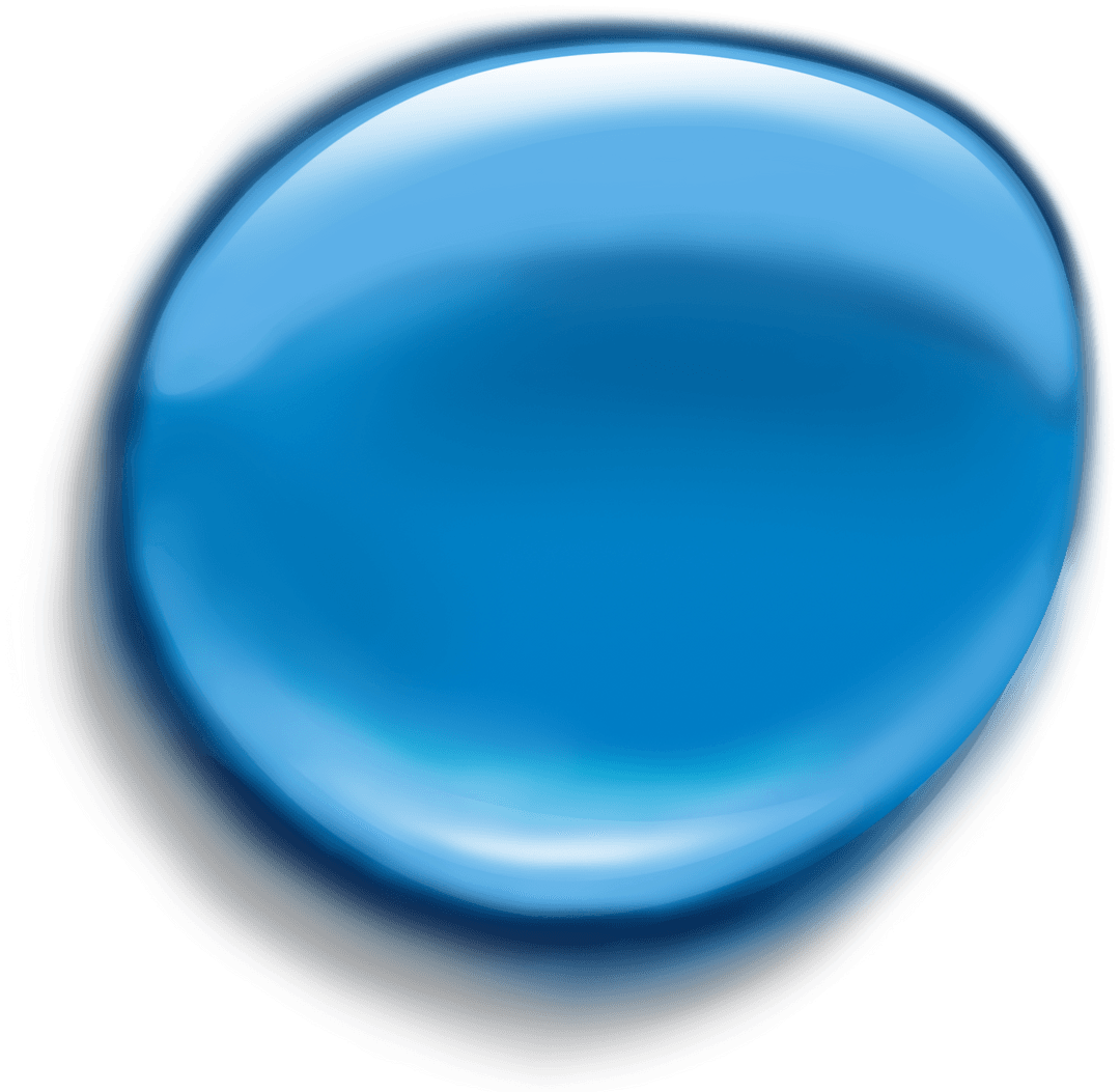 Transparent Blue Water Drop Vector with Reflective Gloss