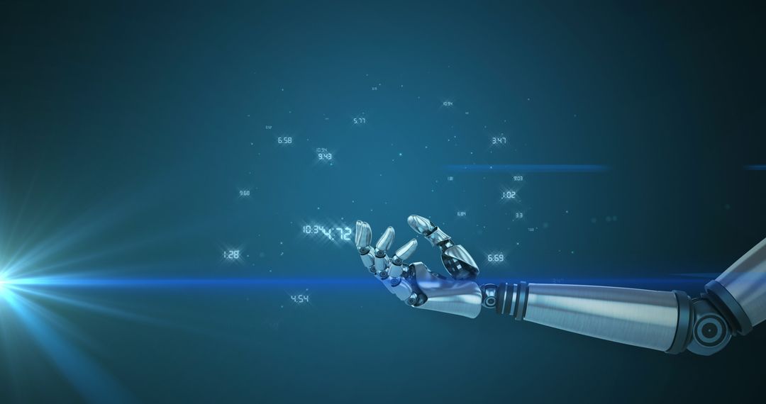 Robotic Hand Reaching Out to Digital Future