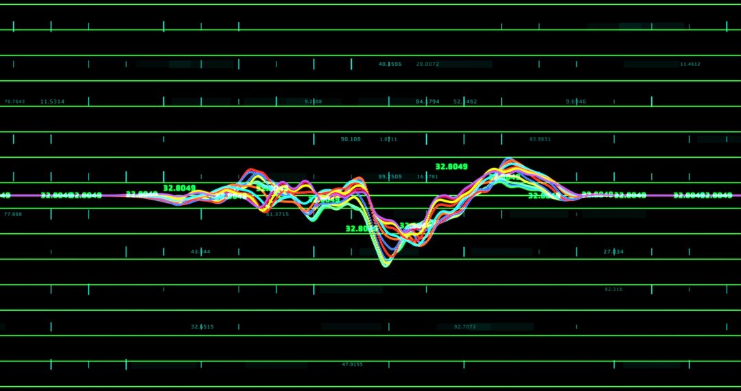 Dynamic Financial Data Graph in Digital Grid Display - Free Images, Stock Photos and Pictures on Pikwizard.com