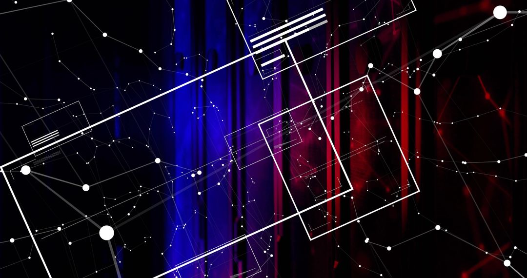 Futuristic Abstract Network with Geometric Line Structures