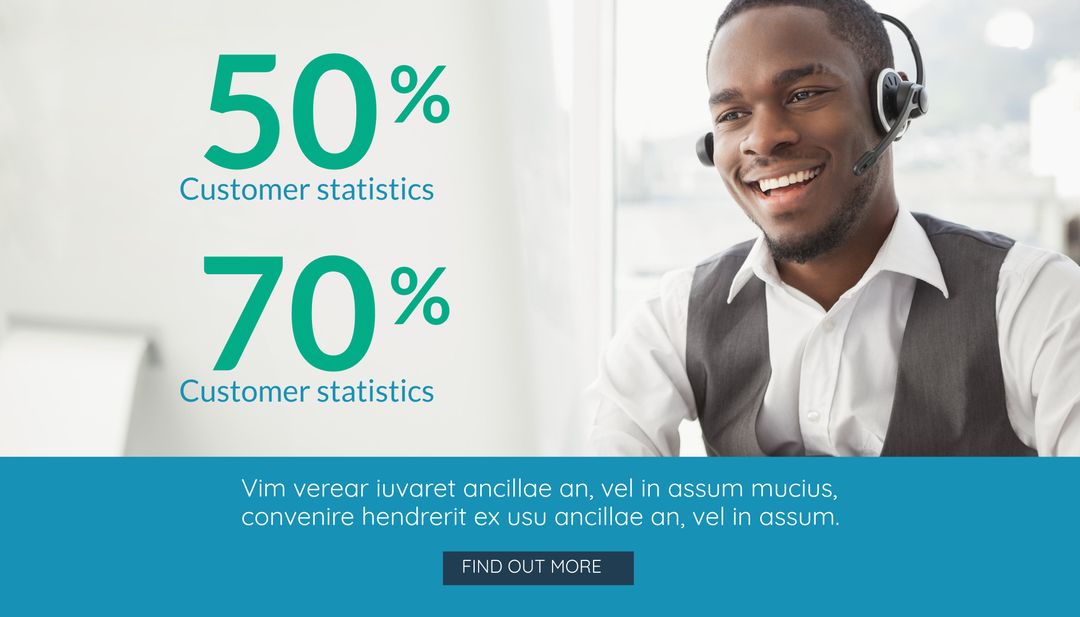 Professional Headset User Displays Satisfaction in Customer Service