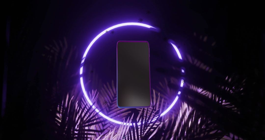 Futuristic Smartphone in Neon Glow