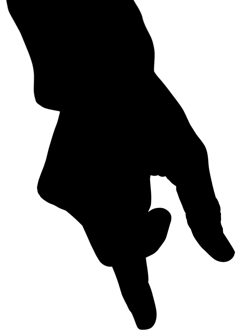 Silhouette of Helping Hand on Transparent Background