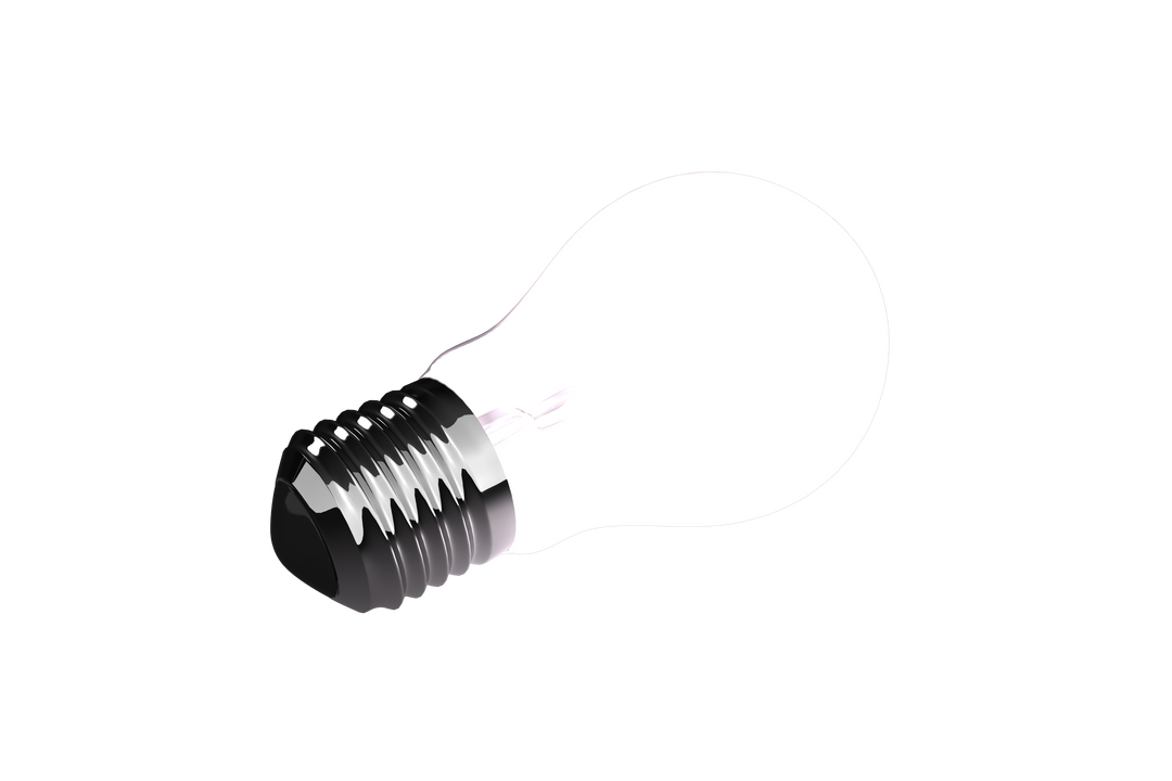 Transparent Light Bulb Mockup on Transparent Background - Download Free Stock Images Pikwizard.com