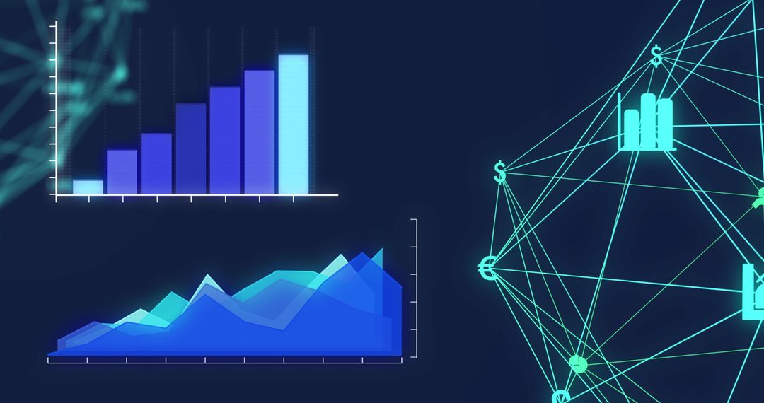 Data Analytics Concept with Charts and Network Symbols