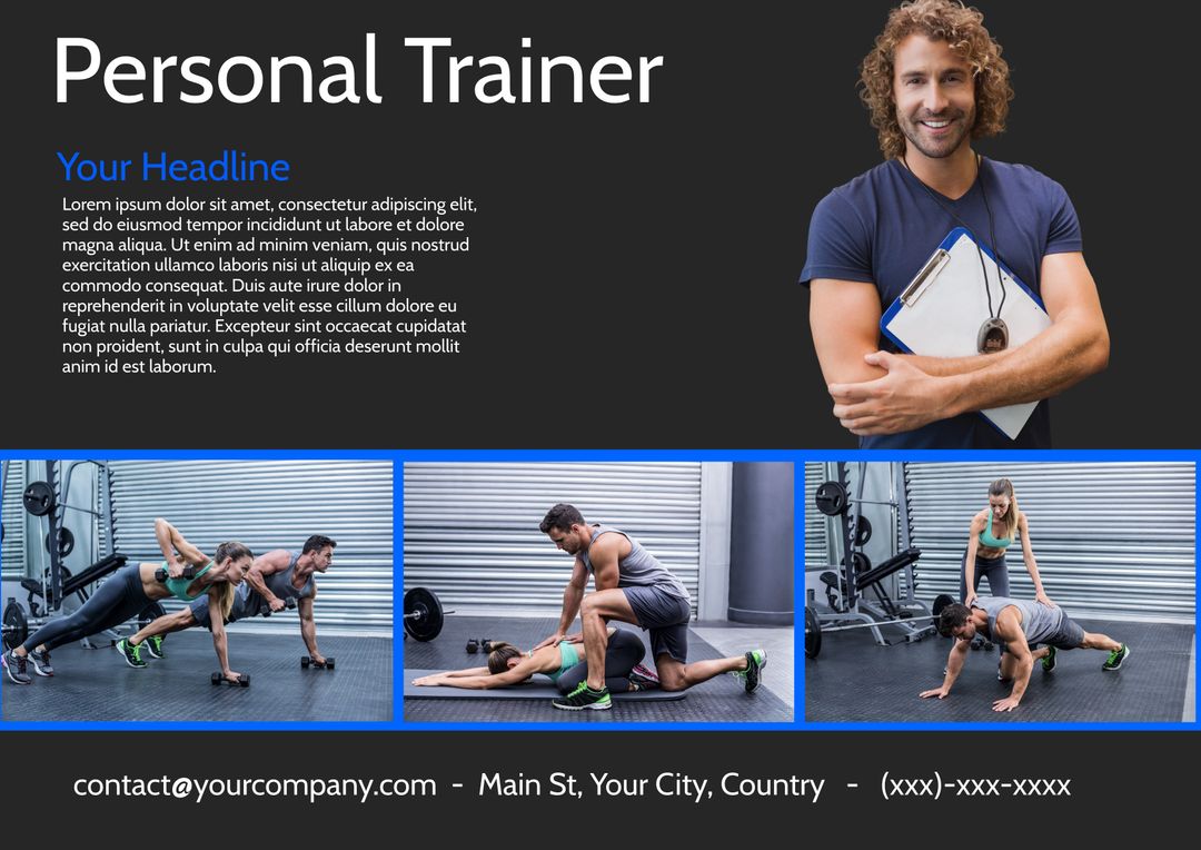 Personal Trainer Motivating Clients in Fitness Training Session - Download Free Stock Templates Pikwizard.com