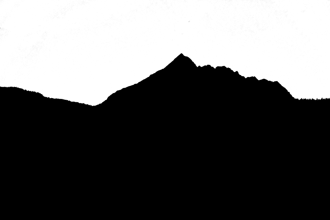 Mountain Landscape Silhouette on Transparent Background