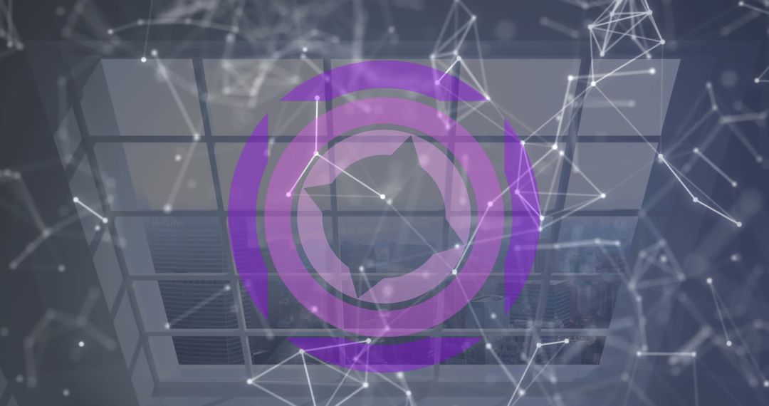 Abstract Digital Network Overlay Using Global Technology Graphics