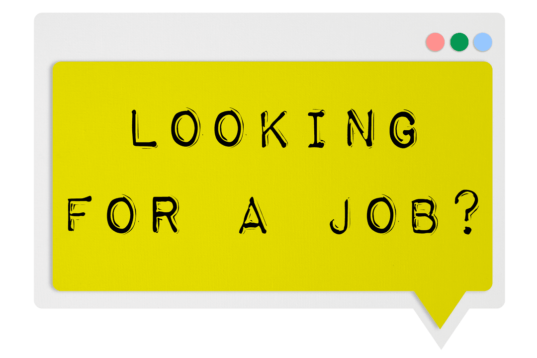 Yellow Speech Bubble Asking Looking For Job Transparent Background