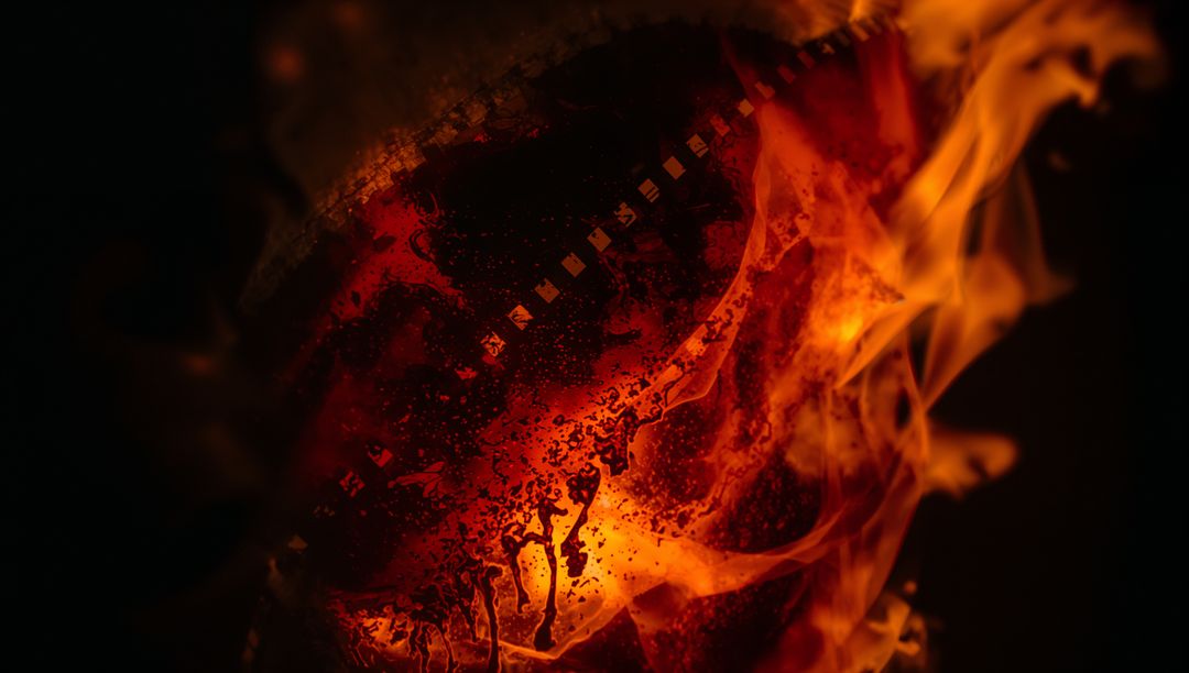 Raging Flames and Intense Heat in Dark Abstract Art