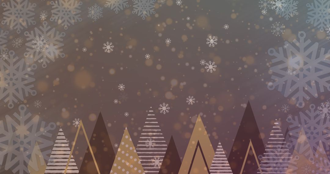 Winter Wonderland Snow Falling on Abstract Christmas Trees