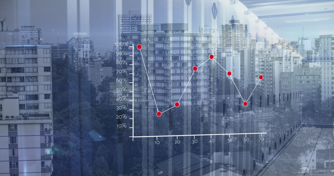 Cityscape Blend with Technology for Global Data Networks