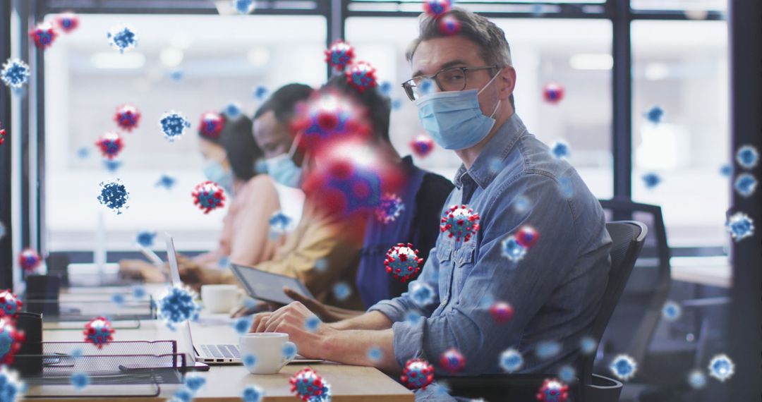 Office Employees Wearing Masks Amid Virus Spread - Free Images, Stock Photos and Pictures on Pikwizard.com