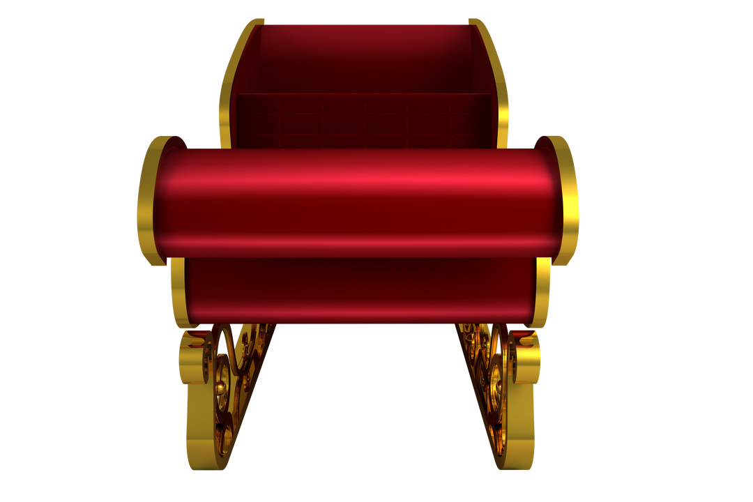 Classic Red and Gold Santa Sleigh Transparent View - Download Free Stock Images Pikwizard.com