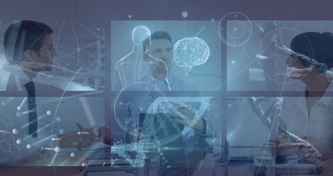 Business Team Collaborative Technology Data Overlay