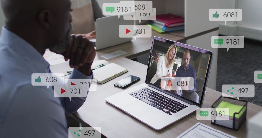 Professional Man in Video Call with Real-Time Engagement