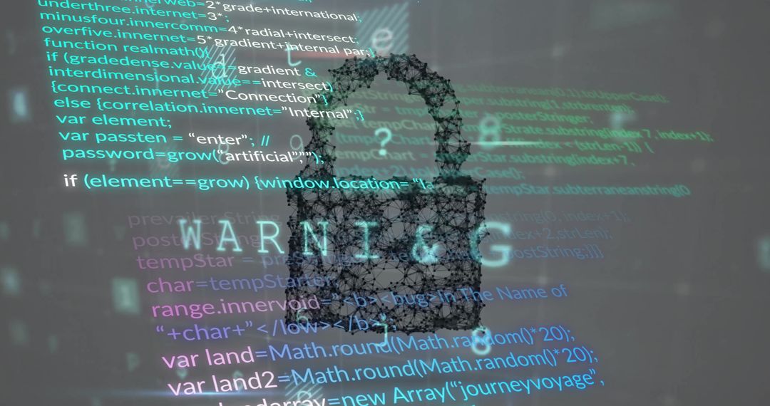 Digital Lock Symbolizing Cybersecurity with Codes on Background