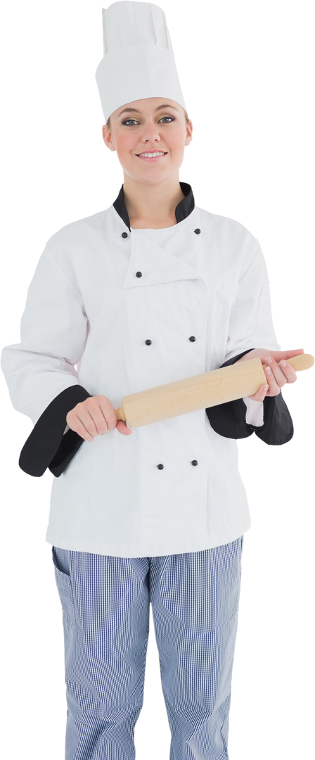 Transparent Chef Holding Rolling Pin Smiling Confidently - Download Free Stock Images Pikwizard.com